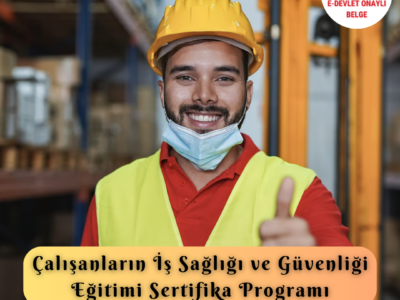 Çalışanların İş Sağlığı Ve Güvenliği Eğitimi Sertifika Programı Depo Ortamında Baretli Ve Koruyucu Yelekli Çalışan